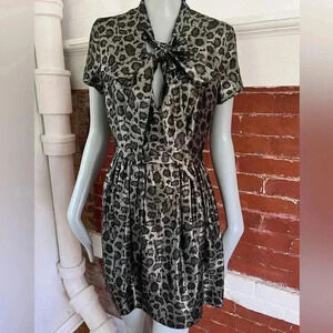 & Other Stories Silk Blend Metallic Anomal Print Mini Cocktail Dress Size 6